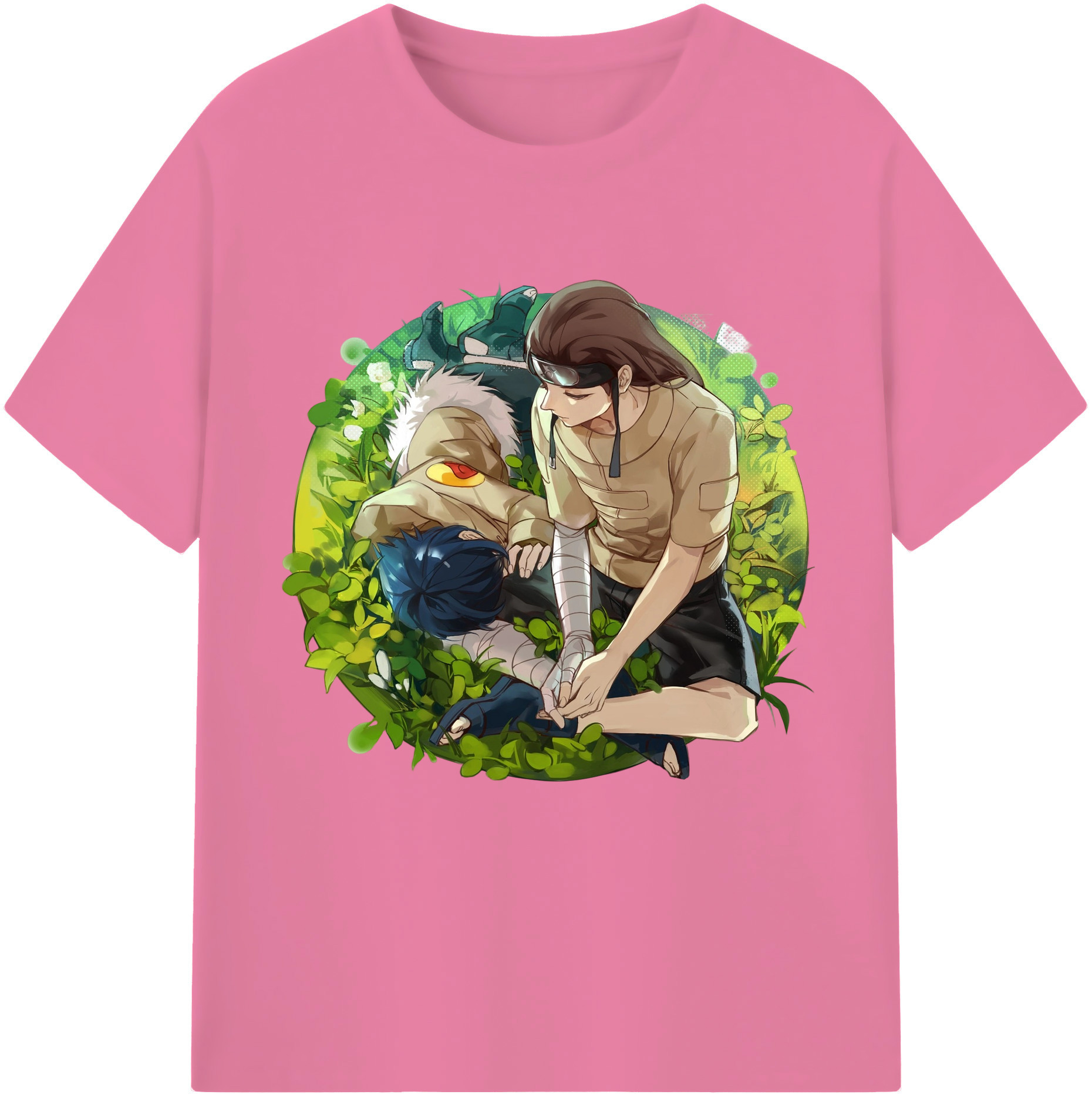 （画像用） NARUTO -ナルト- 日向ネジ Hyūga Neji 綿100％半袖Tシャツ（フロントプリント）